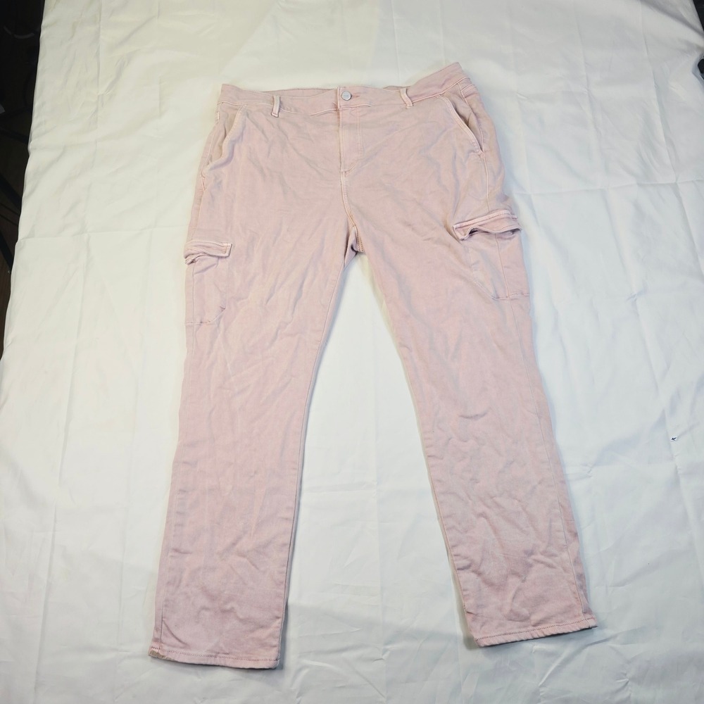 Paige Women's Cargo Pants Size 33 Pink Straight Leg Utility Trousers A19